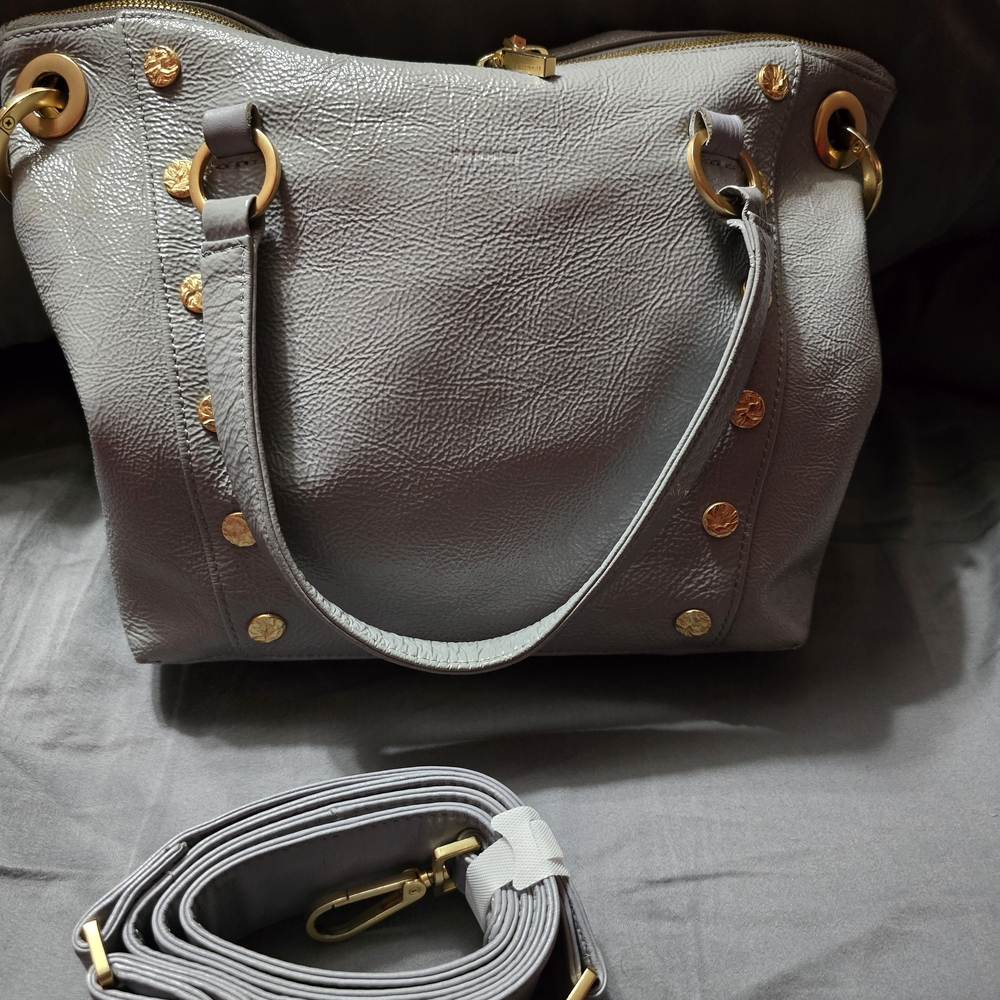 Hammitt Daniel Gray Shoulder Bag with Gold  Hardware